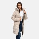 Marikoo Kaltnäschen Damen Winter Steppmantel Jacke N075 Light Taupe-Größe M - Gr. 38