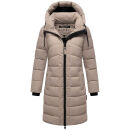 Marikoo Kaltnäschen Damen Winter Steppmantel Jacke N075 Light Taupe-Größe M - Gr. 38