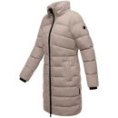 Marikoo Kaltnäschen Damen Winter Steppmantel Jacke N075 Light Taupe-Größe M - Gr. 38