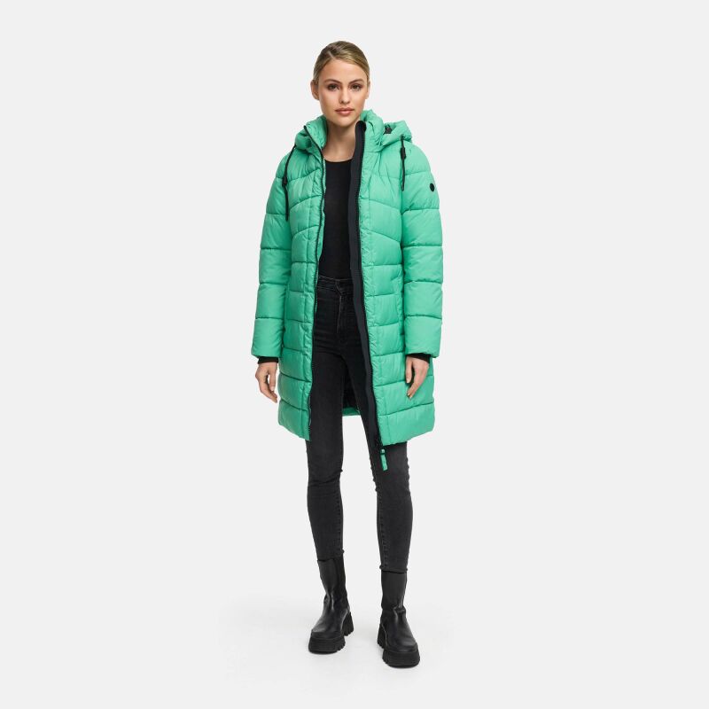 Marikoo Kaltnäschen Damen Winter Steppmantel Jacke N075 Crystal Green-Größe M - Gr. 38