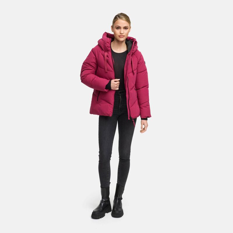 Marikoo Kwamee Damen WInter Herbst Steppjacke N078 Berry Wine Größe L - Gr. 40