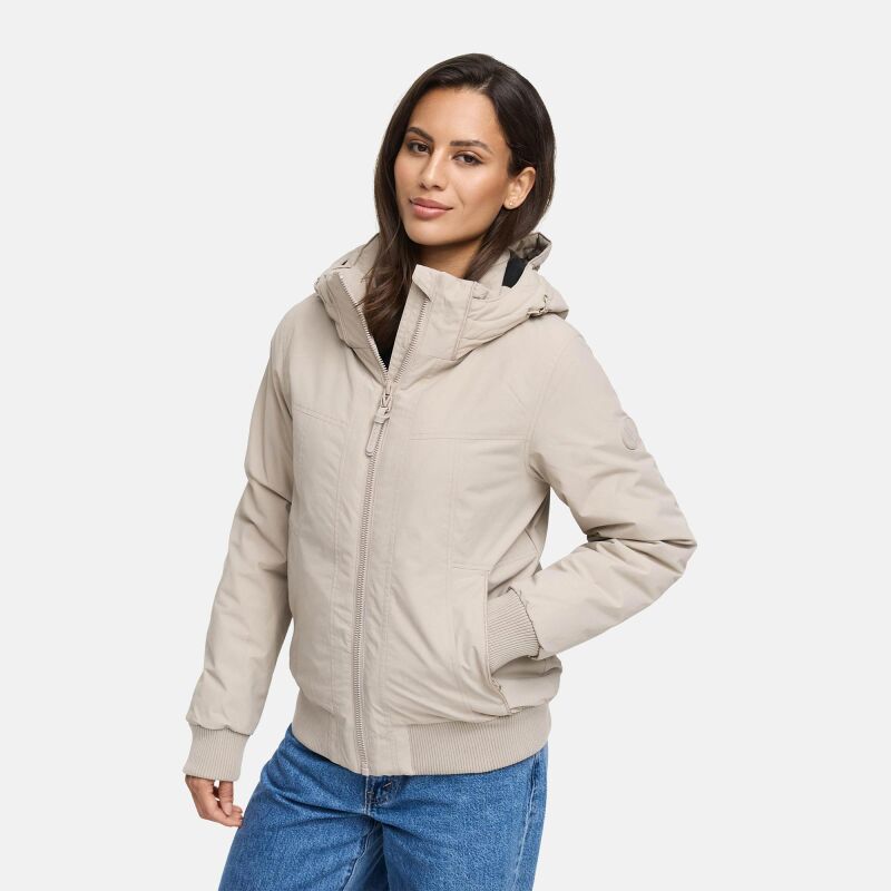 Marikoo Mooni Damen Herbst Caban Jacke N084 Light Taupe Größe S - Gr. 36