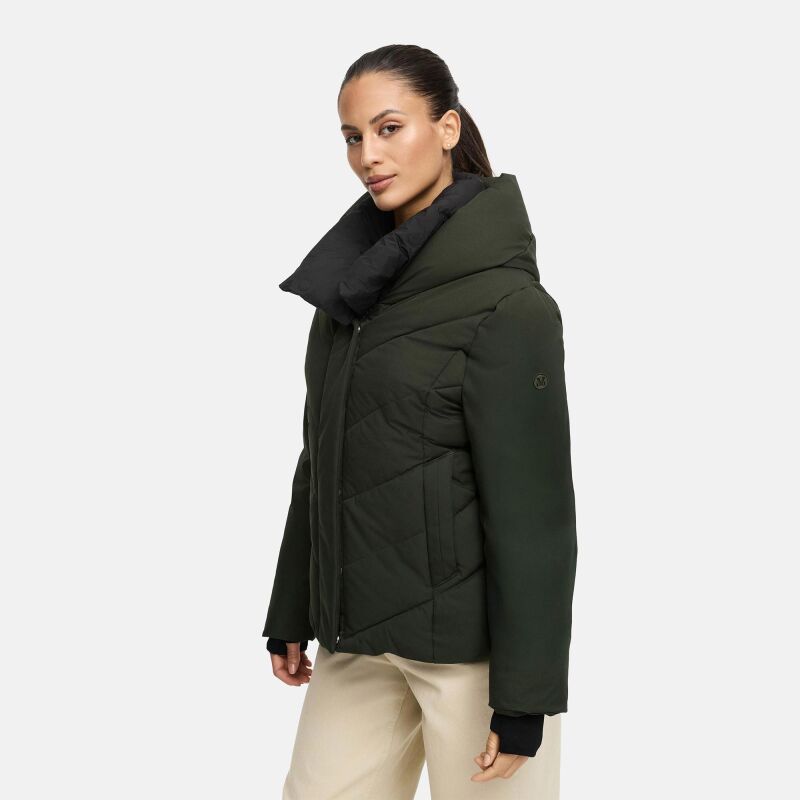Marikoo Nadiraa Damen Herbst Winter Stepp Jacke N085 Dark Olive Größe L - Gr. 40