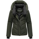 Marikoo Nadiraa Damen Herbst Winter Stepp Jacke N085 Dark Olive Größe L - Gr. 40
