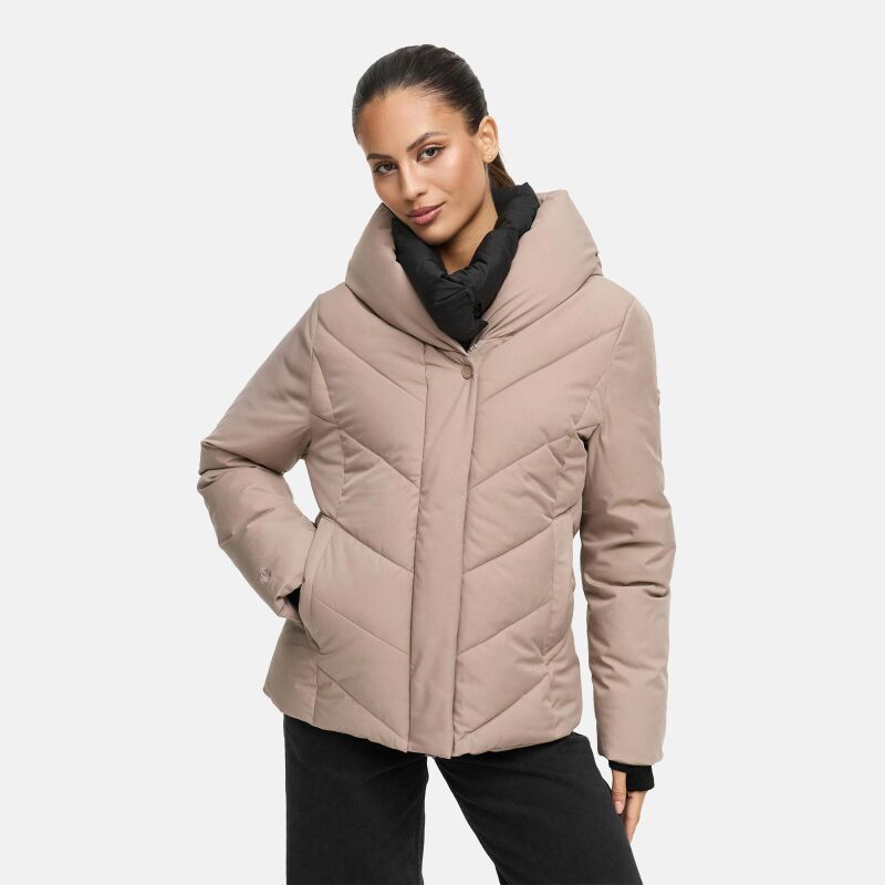 Marikoo Nadiraa Damen Herbst Winter Stepp Jacke N085 Taupe Grey Größe XL - Gr. 42