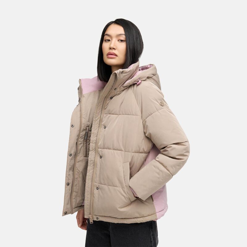 Marikoo Omariaa Damen Winter Stepp Jacke N087 Taupe Grey Größe M - Gr. 38