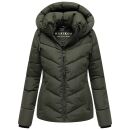 Marikoo Sahnemausii Damen Winter Steppjacke N091 Dark Olive Größe XS - Gr. 34