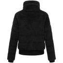 Navahoo Schneepuder Damen Herbst Winter flauschige Teddyfell Jacke gefüttert N093 Schwarz-Größe XS - Gr. 34