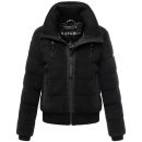 Navahoo Schneepuder Damen Herbst Winter flauschige Teddyfell Jacke gefüttert N093 Schwarz-Größe S - Gr. 36