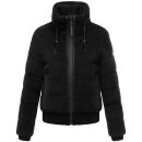Navahoo Schneepuder Damen Herbst Winter flauschige Teddyfell Jacke gefüttert N093 Schwarz-Größe L - Gr. 40