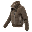 Navahoo Schneepuder Damen Herbst Winter flauschige Teddyfell Jacke gefüttert N093 Stone Brown-Größe S - Gr. 36