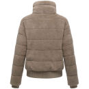 Navahoo Schneepuder Damen Herbst Winter flauschige Teddyfell Jacke gefüttert N093 Light Taupe-Größe S - Gr. 36