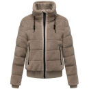 Navahoo Schneepuder Damen Herbst Winter flauschige Teddyfell Jacke gefüttert N093 Light Taupe-Größe XL - Gr. 42