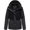 Marikoo Sheeta Damen Herbst Winter Teddyfell Jacke gefüttert N095 Schwarz Größe XL - Gr. 42