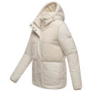 Marikoo Sheeta Damen Herbst Winter Teddyfell Jacke gefüttert N095 Offwhite Größe L - Gr. 40