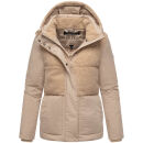 Marikoo Sheeta Damen Herbst Winter Teddyfell Jacke gefüttert N095 Beige Größe XS - Gr. 34