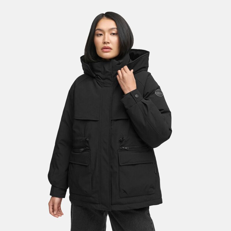Marikoo Shigaraa Damen Herbst Winter Jacke N096 Schwarz-Größe M - Gr. 38