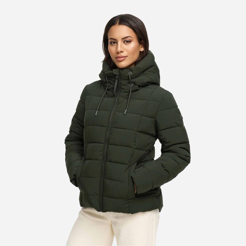 Marikoo Tayenaa Damen Herbst Winter Steppjacke N098 Dark Olive-Größe M - Gr. 38