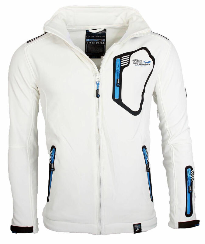 Geographical Norway Tsunami Herren Outdoor Softshell Jacke Weiss - White Größe S - Gr. S