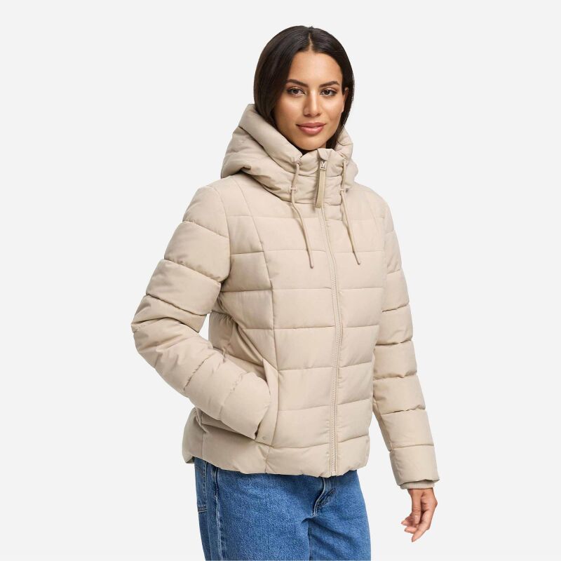 Marikoo Tayenaa Damen Herbst Winter Steppjacke N098 Light Taupe-Größe M - Gr. 38