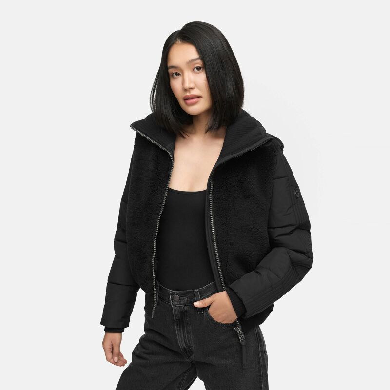 Navahoo Teddyzone Damen Winter Steppjacke gefüttert N100 Schwarz-Größe L - Gr. 40