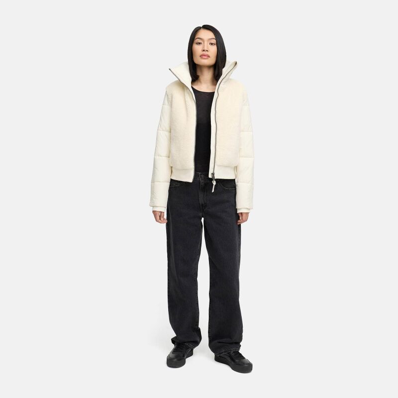 Navahoo Teddyzone Damen Winter Steppjacke gefüttert N100 Offwhite-Größe M - Gr. 38