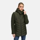 Marikoo Tivaa Damen Herbst Winter Steppjacke N103 Dark Olive-Größe L - Gr. 40