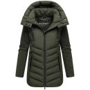 Marikoo Tivaa Damen Herbst Winter Steppjacke N103 Dark Olive-Größe L - Gr. 40