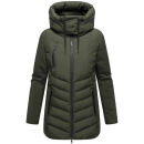 Marikoo Tivaa Damen Herbst Winter Steppjacke N103 Dark Olive-Größe L - Gr. 40