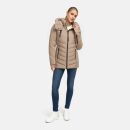 Marikoo Tivaa Damen Herbst Winter Steppjacke N103 Taupe Grey-Größe XXXL - Gr. 46