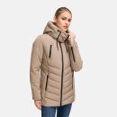 Marikoo Tivaa Damen Herbst Winter Steppjacke N103 Taupe Grey-Größe XXXL - Gr. 46