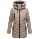 Marikoo Tivaa Damen Herbst Winter Steppjacke N103 Taupe Grey-Größe XXXL - Gr. 46