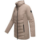 Marikoo Tivaa Damen Herbst Winter Steppjacke N103 Taupe Grey-Größe XXXL - Gr. 46