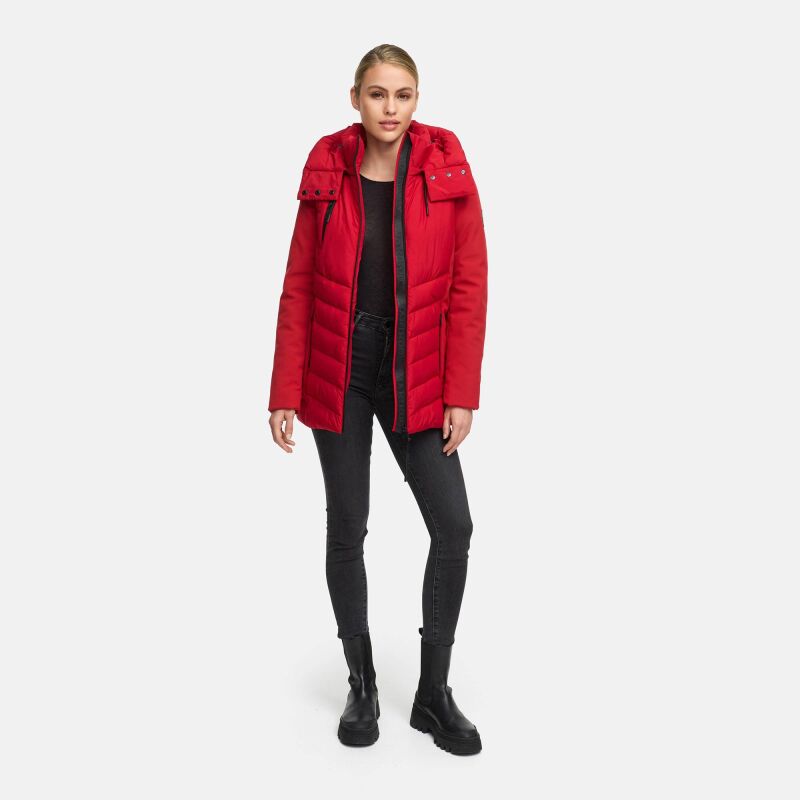 Marikoo Tivaa Damen Herbst Winter Steppjacke N103 Deep Red-Größe XS - Gr. 34