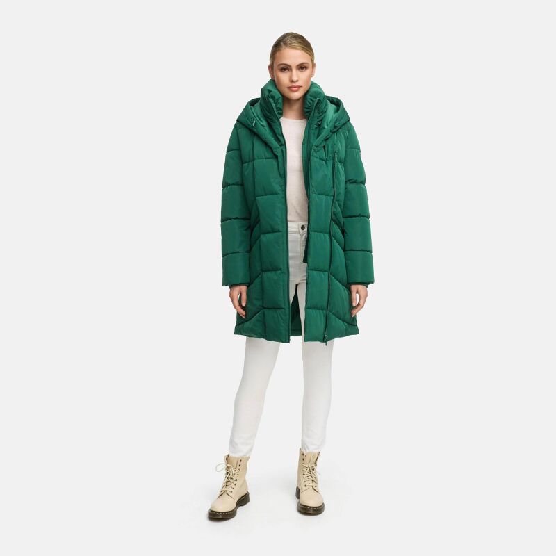 Marikoo Virenaa Damen Winter Steppjacke halblang N106 Evergreen Größe M - Gr. 38