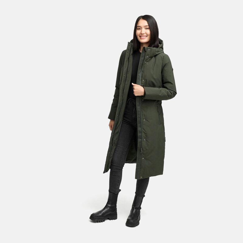 Navahoo Waldbummler Damen Herbst Winter Parka N107 Dark Olive Größe XS - Gr. 34