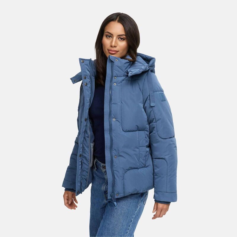 Navahoo Zauberlicht Damen Herbst Winter kurz Steppjacke N115 Dusty Blue Größe XL - Gr. 42