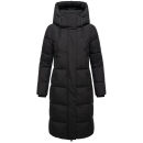 Marikoo Chumanii Damen Herbst Winter Steppmantel Parka lang N057 Schwarz Größe S - Gr.36