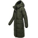 Marikoo Chumanii Damen Herbst Winter Steppmantel Parka lang N057 DarkOlive Größe XXXL - Gr.46