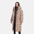 Navahoo Engelsfeder Damen Winter Parka Steppmantel N064 TaupeGrey Größe XL - Gr.42