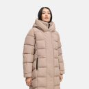 Navahoo Engelsfeder Damen Winter Parka Steppmantel N064 TaupeGrey Größe XL - Gr.42