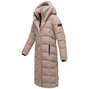 Navahoo Engelsfeder Damen Winter Parka Steppmantel N064 TaupeGrey Größe XL - Gr.42