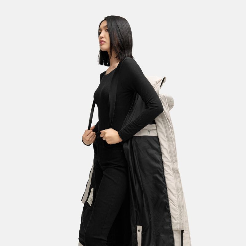 Navahoo Engelsfeder Damen Winter Parka Steppmantel N064 Bone Größe S - Gr.36