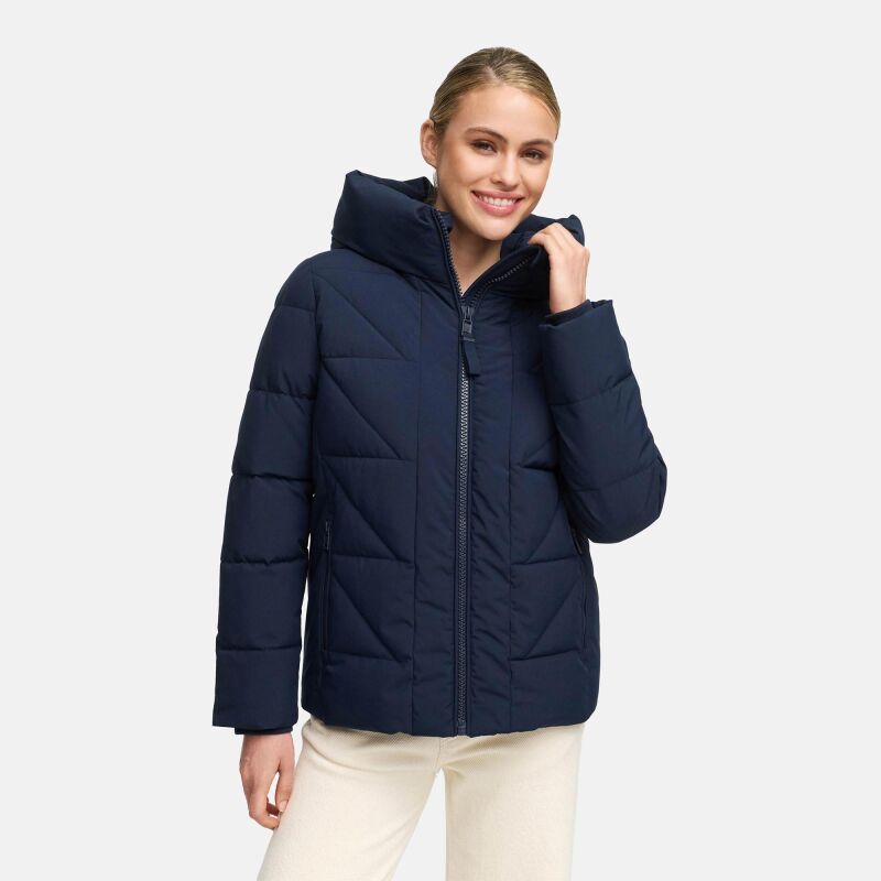 Marikoo Kuschelnasee Damen Herbst Winter Steppjacke N076 Navy-Größe M - Gr. 38