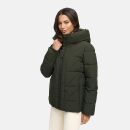 Marikoo Kuschelnasee Damen Herbst Winter Steppjacke N076 DarkOlive-Größe S - Gr. 36