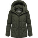 Marikoo Kuschelnasee Damen Herbst Winter Steppjacke N076 DarkOlive-Größe S - Gr. 36