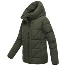 Marikoo Kuschelnasee Damen Herbst Winter Steppjacke N076 DarkOlive-Größe S - Gr. 36