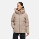Marikoo Kuschelnasee Damen Herbst Winter Steppjacke N076 TaupeGrey-Größe XS - Gr. 34