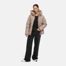 Marikoo Kuschelnasee Damen Herbst Winter Steppjacke N076 TaupeGrey-Größe S - Gr. 36