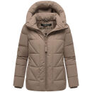 Marikoo Kuschelnasee Damen Herbst Winter Steppjacke N076 TaupeGrey-Größe S - Gr. 36
